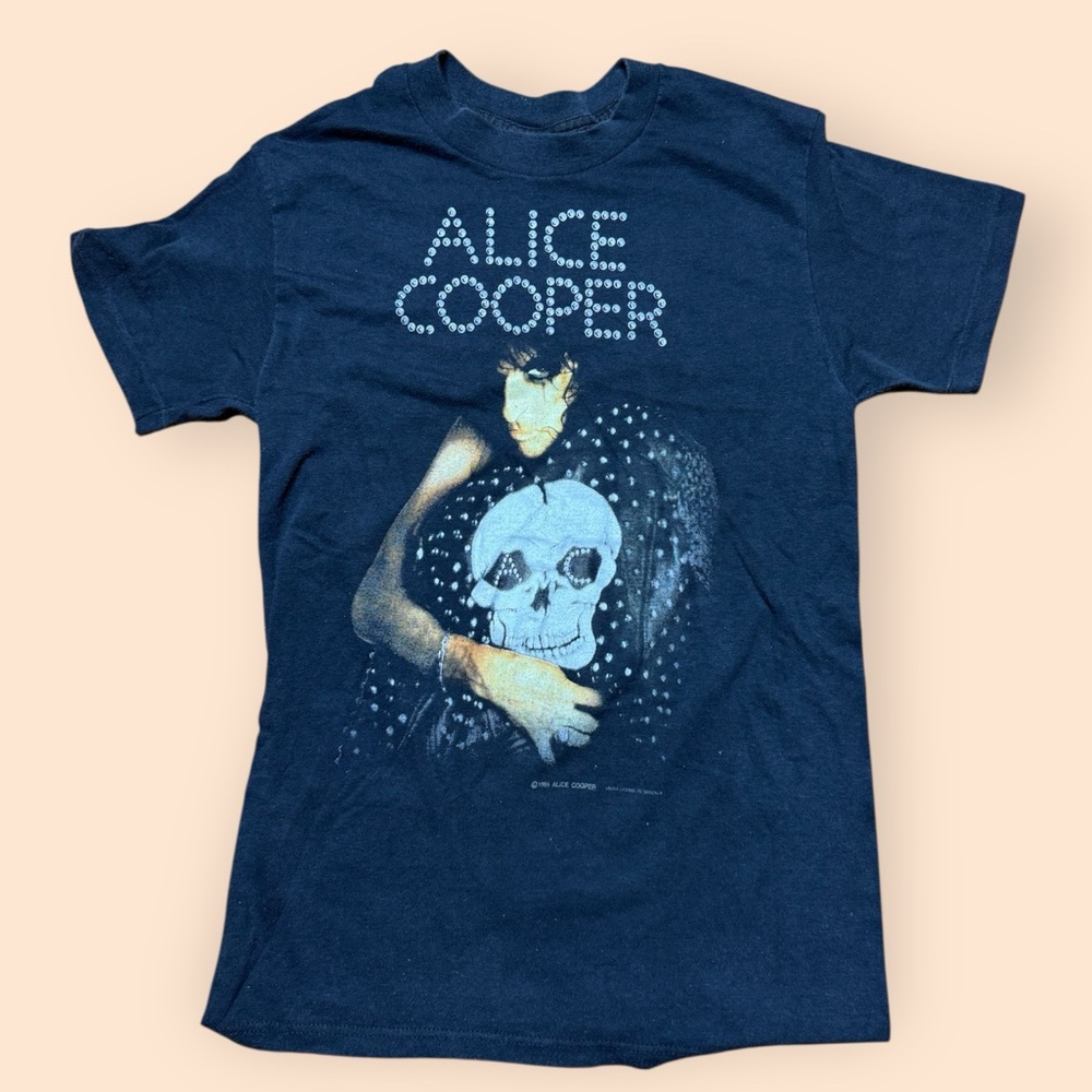 Vintage Alice Cooper Trash T Shirt 1980s Medium Black Vtg 80s